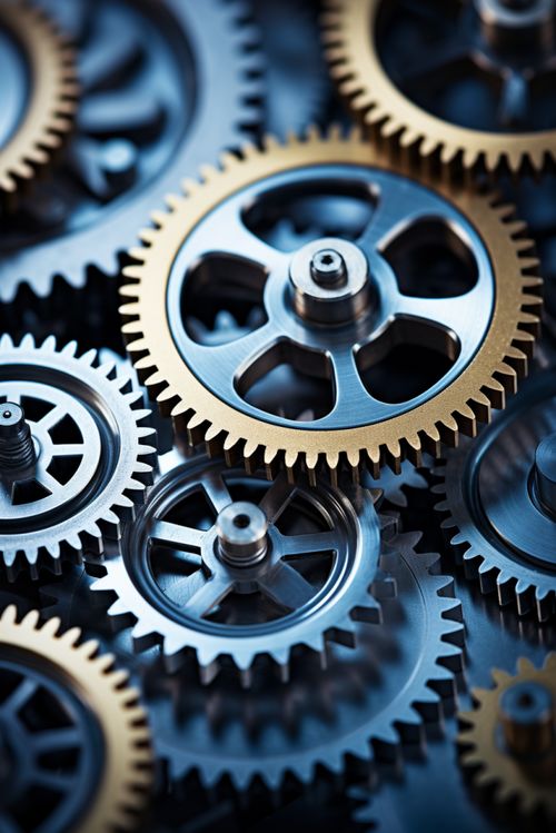工業齒輪與導絲輪 機械攝影中的力量與精密